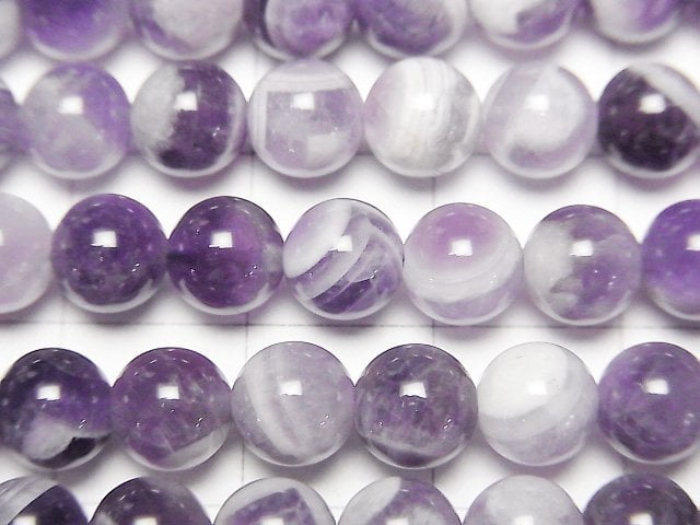 [Video] Stripe Amethyst Round 6mm 1strand beads (aprx.15inch / 38cm)