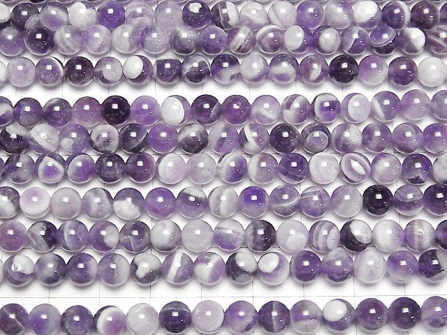 [Video] Stripe Amethyst Round 6mm 1strand beads (aprx.15inch / 38cm)