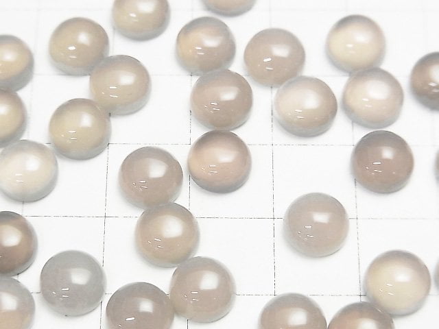 [Video] Gray Onyx AAA Round Cabochon 8x8mm 5pcs