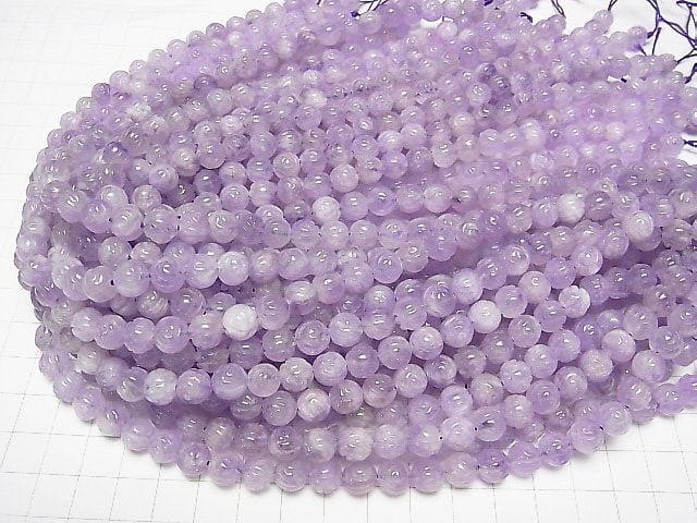 [Video] Lavender Amethyst AA++ Round Rose Cut 8mm 1/4 or 1strand beads (aprx.15inch/36cm)