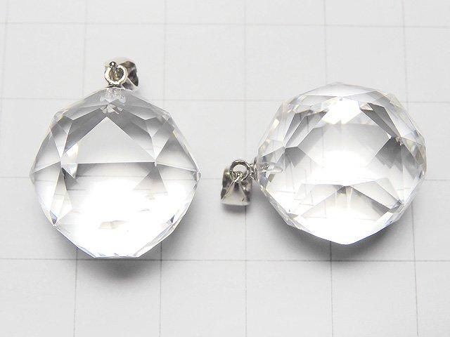 [Video] High Quality! Crystal AAA Star Faceted Round 20mm Pendant Silver925 1pc