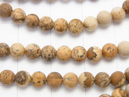 1strand $3.79! Frost Picture Jasper Round 4mm 1strand beads (aprx.15inch / 37cm)