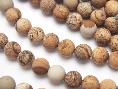 Frost Picture Jasper Round 6mm 1strand beads (aprx.15inch/36cm)