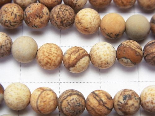 Frost Picture Jasper Round 6mm 1strand beads (aprx.15inch/36cm)