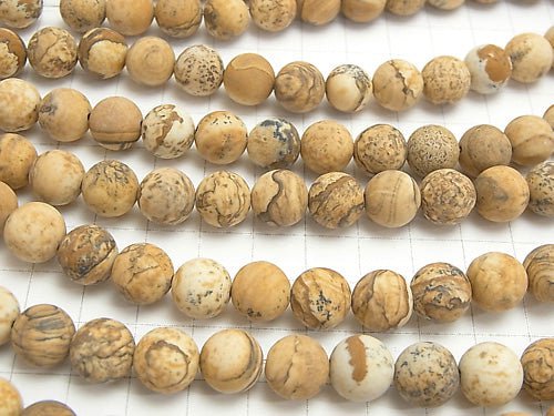 Frost Picture Jasper Round 10mm 1strand beads (aprx.15inch/36cm)