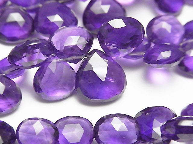 Amethyst, Chestnut Shape, Faceted Briolette Gemstone Beads