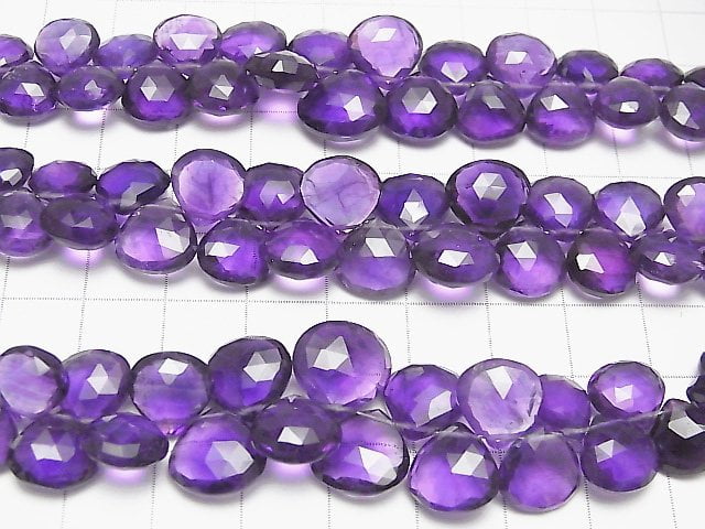 [Video] High Quality Amethyst AAA- Chestnut  Faceted Briolette  half or 1strand beads (aprx.7inch/18cm)