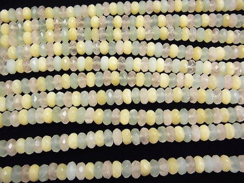 Mixed Stone  Faceted Button Roundel 8x8x4mm half or 1strand beads (aprx.15inch/38cm)