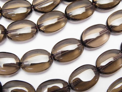 Oval, Smoky Quartz Gemstone Beads