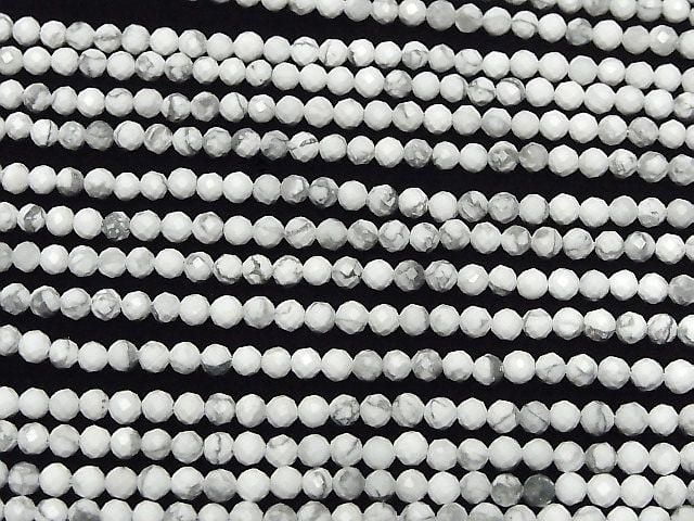 菱鎂礦 32刻面圓珠 4mm 1串 (約15英吋/37公分) 高品質！