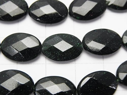 1strand $9.79! Green Goldstone Faceted Oval 14x10x4mm 1strand beads (aprx.15inch / 36cm)