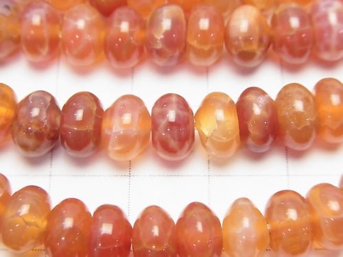 Fire Agate Roundel 8 x 8 x 5 mm half or 1 strand beads (aprx.15 inch / 38 cm)