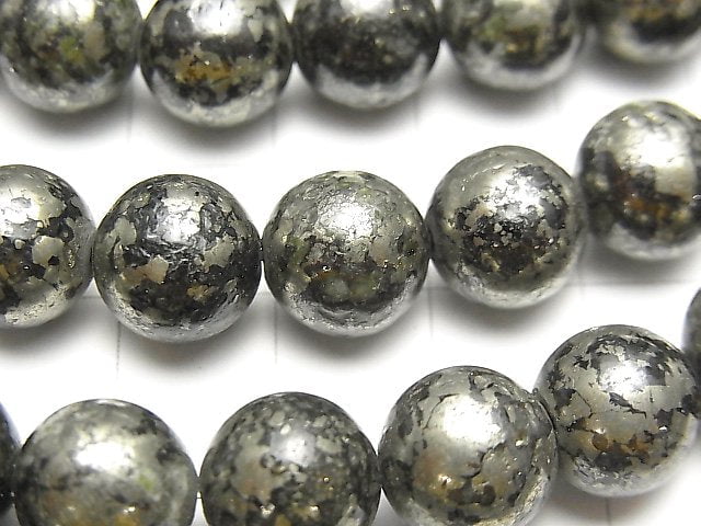 [Video] Matrix Pyrite Round 10mm half or 1strand beads (approx. 14 inches/35 cm)