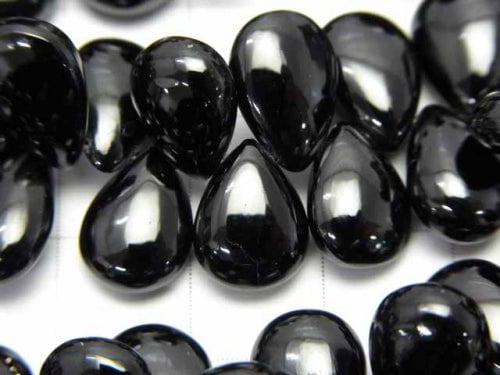 High Quality Black Spinel AAA Pear shape (Smooth) 5pcs or 1strand beads (aprx.7inch / 18cm)