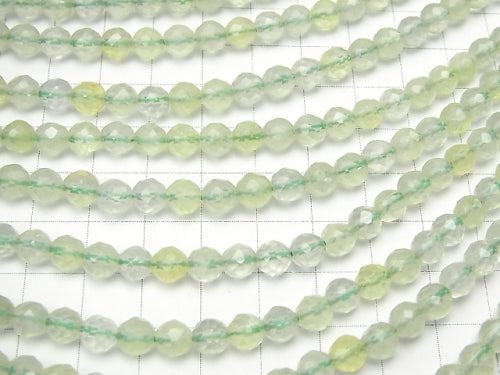 Prehnite AAA- 64Faceted Round 6mm 1strand beads (aprx.15inch/38cm)