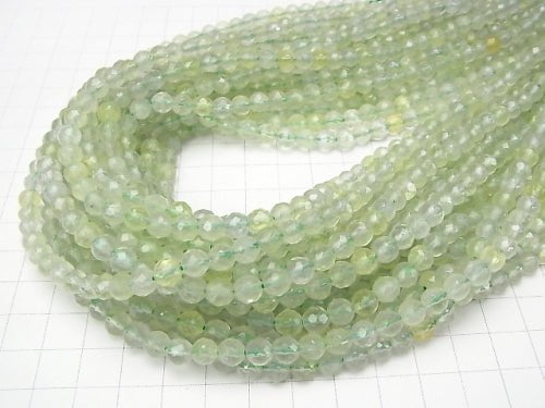 Prehnite AAA- 64Faceted Round 6mm 1strand beads (aprx.15inch/38cm)