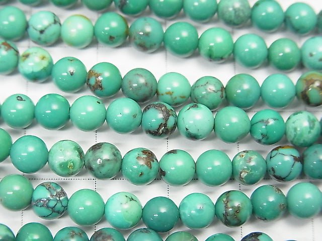 Turquoise AA++ Round 5mm half or 1strand beads (aprx.15inch/38cm)