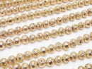 Lava Round 8mm Gold Coated 1strand beads (aprx.15inch/37cm)