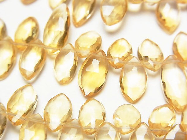 Citrine, Faceted Briolette, Marquise Gemstone Beads