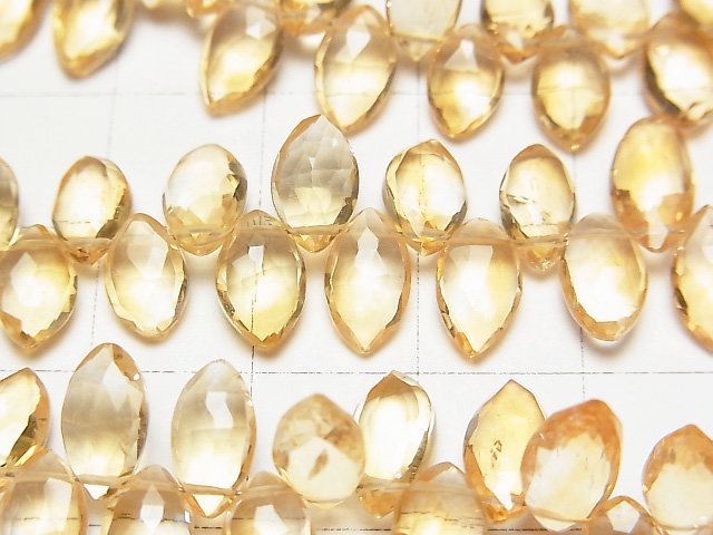 [Video] High Quality Citrine AAA Marquise  Faceted Briolette  half or 1strand beads (aprx.7inch/18cm)