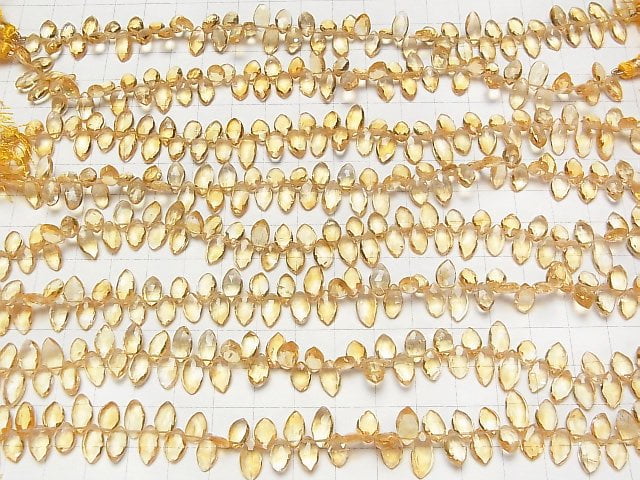 [Video] High Quality Citrine AAA Marquise  Faceted Briolette  half or 1strand beads (aprx.7inch/18cm)