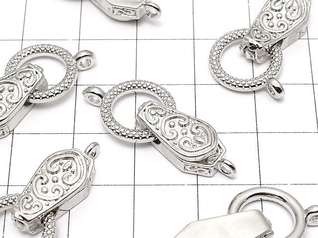 Metal parts with magnet Clasp Silver color 2pcs