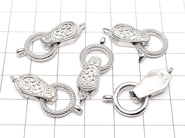 Metal parts with magnet Clasp Silver color 2pcs