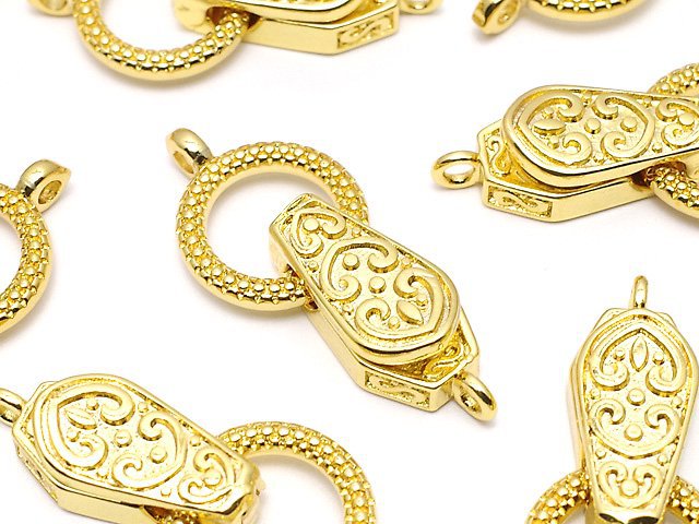 Metal parts with magnet Clasp Gold color 2pcs