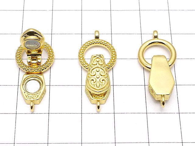 Metal parts with magnet Clasp Gold color 2pcs