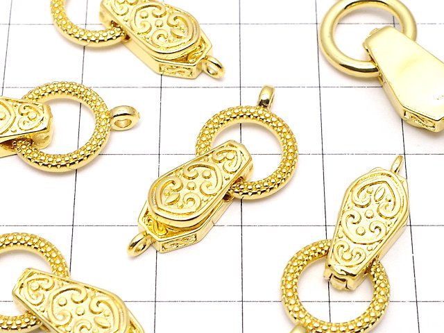 Metal parts with magnet Clasp Gold color 2pcs