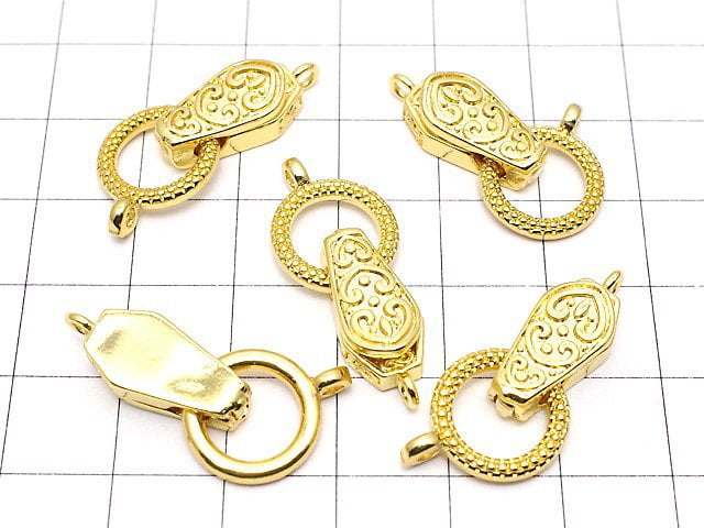 Metal parts with magnet Clasp Gold color 2pcs