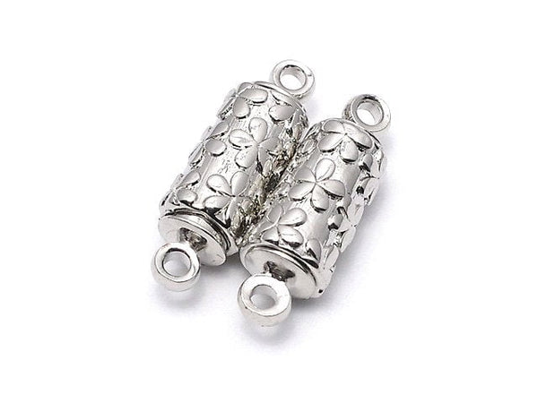 Metal parts magnetic Clasp 12x6x6mm silver color 2pairs