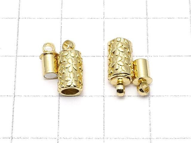 Metal Parts Clasp, Magnetic, 12x6x6mm, Gold, 2 pairs