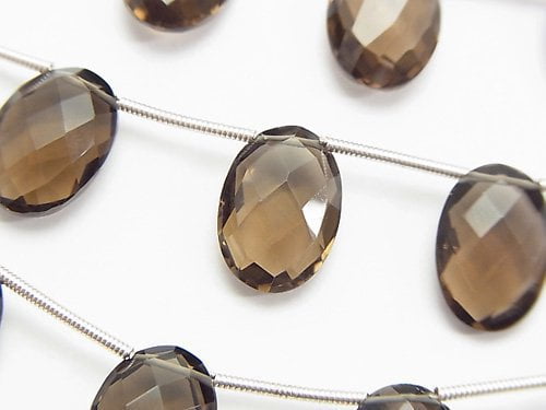 Oval, Smoky Quartz Gemstone Beads