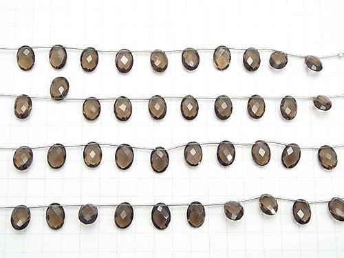 High Quality Smoky Quartz AAA Faceted Oval (Cushion Cut )14x10x6mm half or 1strand beads (aprx.5inch/13cm)