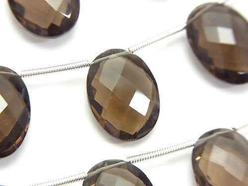 Oval, Smoky Quartz Gemstone Beads