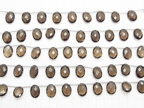 High Quality Smoky Quartz AAA Faceted Oval (Cushion Cut )16x12x6mm half or 1strand beads (aprx.6inch/14cm)