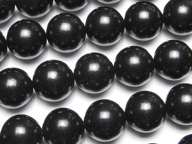 Natural Jet (fossilized wood) AAA- Round 10mm half or 1-strand beads (approx. 15 inches/36 cm)