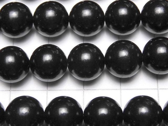 Natural Jet (fossilized wood) AAA- Round 10mm half or 1-strand beads (approx. 15 inches/36 cm)