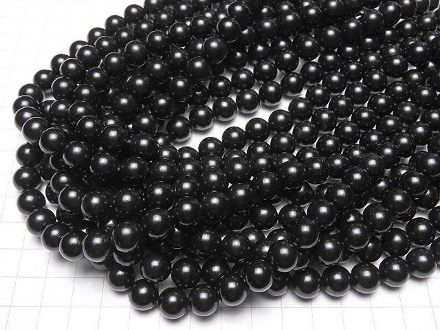 Natural Jet (fossilized wood) AAA- Round 10mm half or 1-strand beads (approx. 15 inches/36 cm)