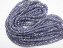 [Video] Tanzanite AA ++ Faceted Button Rondelle Size gradation half or 1strand beads (aprx.15inch / 38cm)
