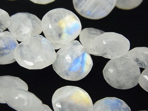 Chestnut Shape, Faceted Briolette, Rainbow Moonstone Gemstone Beads