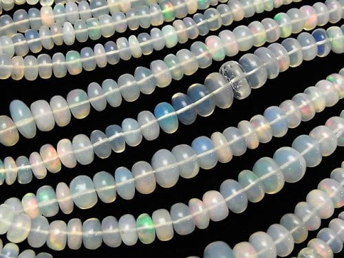 Ethiopia Opal AAA - Roundel half or 1strand beads (aprx. 17 inch / 42 cm)