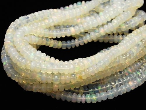 Ethiopia Opal AAA - Roundel half or 1strand beads (aprx. 17 inch / 42 cm)