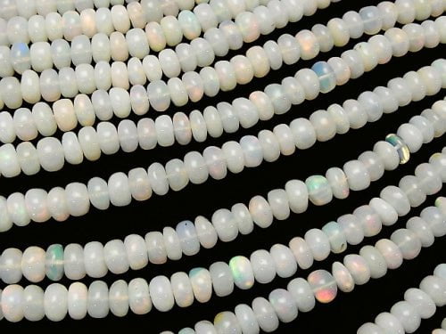 [Video] Ethiopia Opal AA ++ Roundel half or 1strand beads (aprx.20 inch / 50 cm)