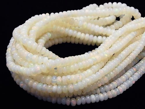 [Video] Ethiopia Opal AA ++ Roundel half or 1strand beads (aprx.20 inch / 50 cm)