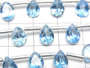 [Video] High Quality Swiss Blue Topaz AAA Pear shape Faceted 8x6mm half or 1strand (8pcs )