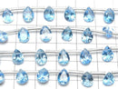 [Video] High Quality Swiss Blue Topaz AAA Pear shape Faceted 8x6mm half or 1strand (8pcs )