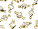 Metal parts Diamond Both Side Charm Gold color (with CZ)