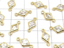 Metal parts Diamond Both Side Charm Gold color (with CZ)
